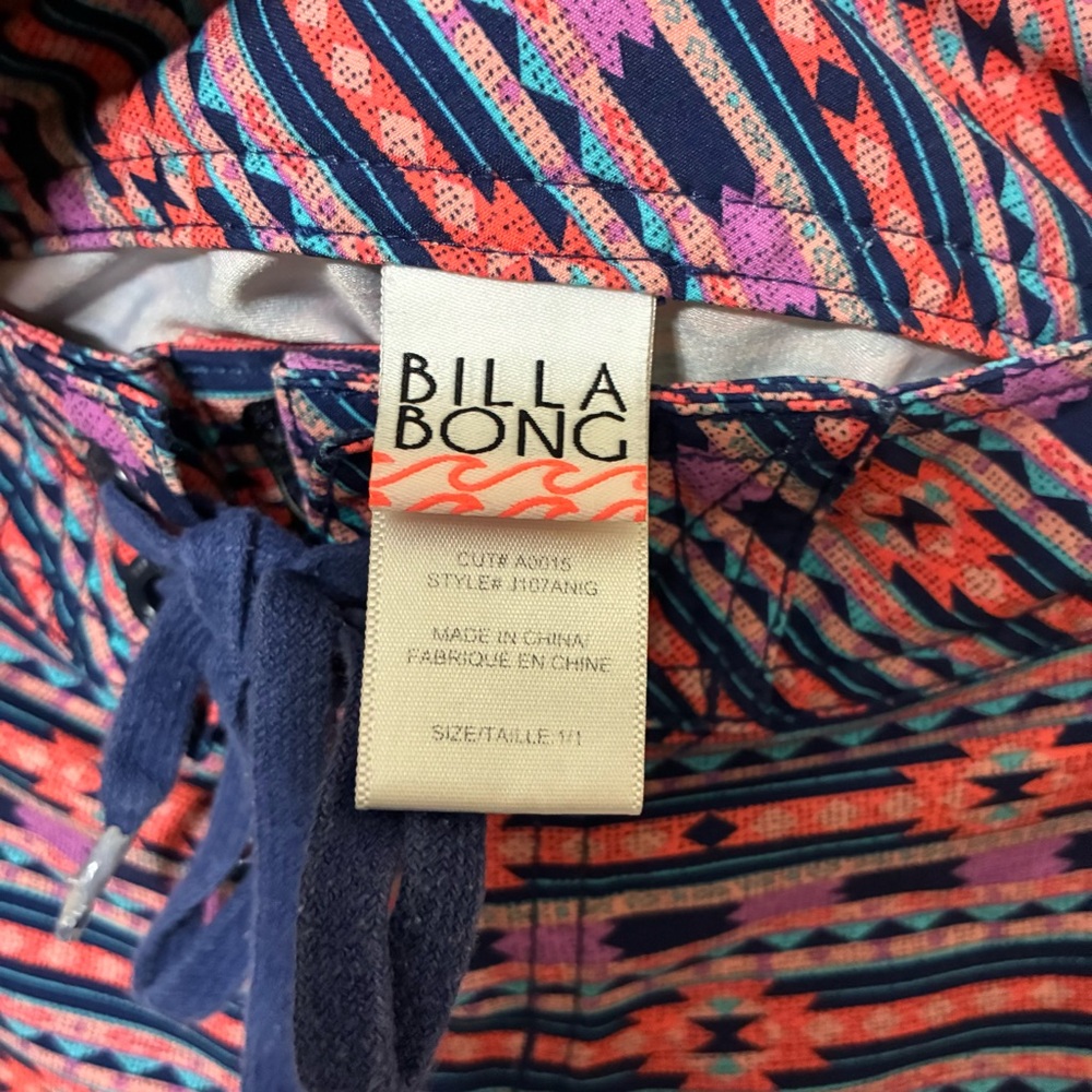 Billabong Aztec Tie Waist Micro Board Shorts Women’s 1 Pink Purple - Picture 6 of 8